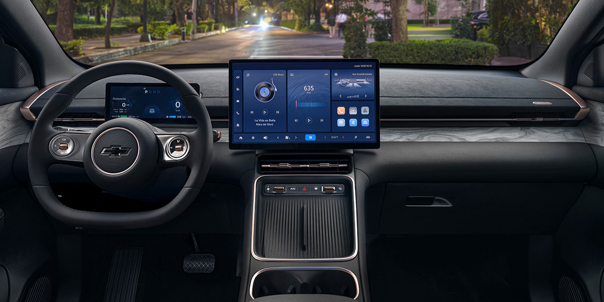 Interior Chevrolet Captiva PHEV con panel central