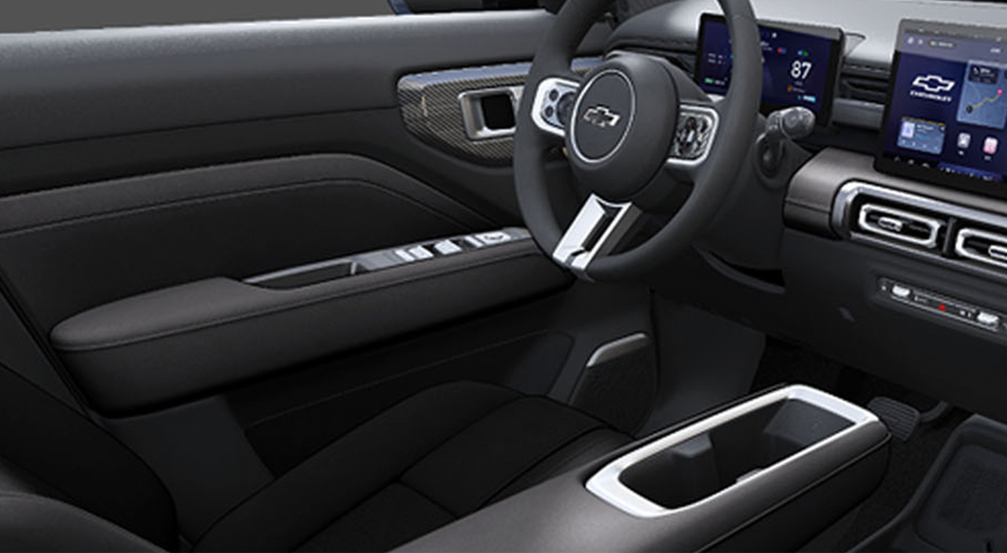 Interior negro de Chevrolet Spark EUV